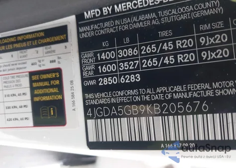 2019 Mercedes-Benz Gle 400 4Matic из США, поврежденный, VIN 4JGDA5GB9KB205676